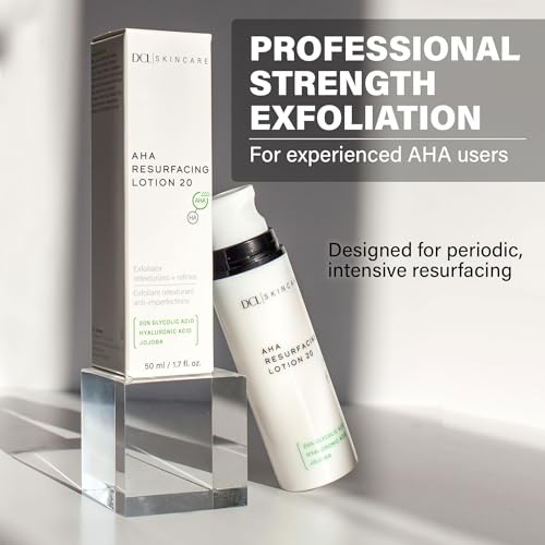 DCL Skincare AHA Resurfacing Lotion 20 with 20% Glycolic Acid, High-Strength Exfoliating Treatment, 1.7 fl oz