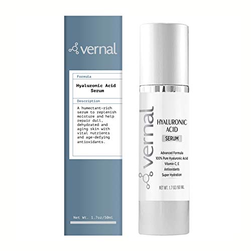 Vernal¡¯s 100% Pure Hyaluronic Acid Serum ? Rich With Vitamins C, E and Age-Defying Antioxidants - Anti Wrinkle, Anti Aging Face Serum that Lifts and Firms Skin, Made in USA