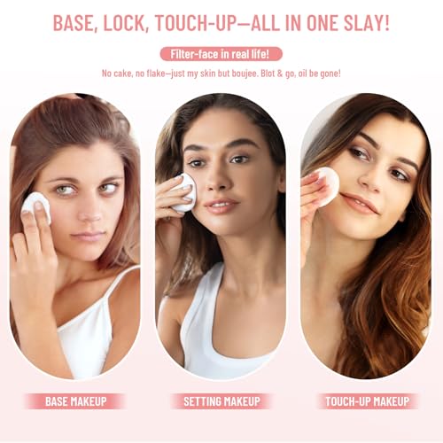 Mineral Pressed Powder, 3-in-1 Compact Formula, 12g, Translucent Finish for Oily Skin, Travel-Friendly, Full Coverage & Matte Control (Nature, jojo)