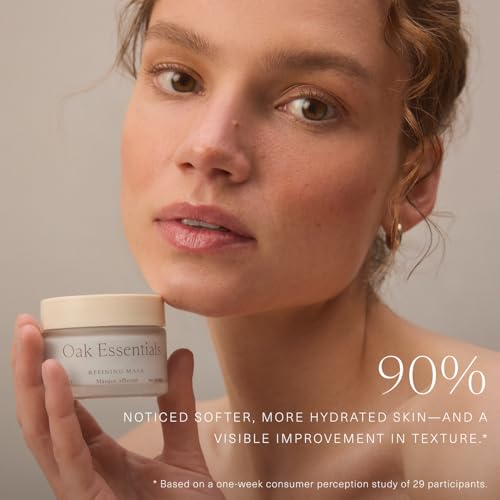 Oak Essentials Refining Mask | Whipped Face Mask with Blue Tansy to Help Visibly Reduce Pores, Balance Oil, and Refine Skin Texture, 1.4 Oz