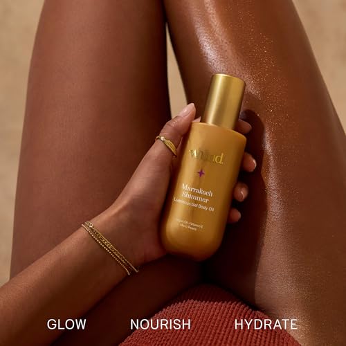 whind Marrakech Shimmer Luminous Gel Body Oil ? Lightweight Liquid Spray, Instant Golden Glow Serum for Body with Hyaluronic Acid & Glycerin ? 200ml