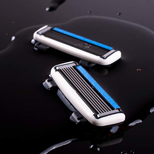 HeadBlade Men's HB6 Refill Shaving Razor Blades - 6 Stainless Steel Blades for No Tugging or Pulling, Shave Less, Works for Face, Body, and Scalp (12 Blades) 3 Pack