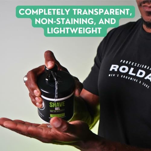 Rolda Refreshing Shave Gel For Sensitive Skin - Clear Non-Foaming Shaving Gel for Men With Aloe Vera, Pro-Vitamin B5 (17.63oz | 500g)