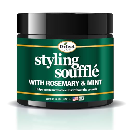 Difeel Rosemary & Mint Styling Souffl? 12 oz. - Nourishing Curl Defining Souffle for Wavy Hair, Curly Hair & Coils