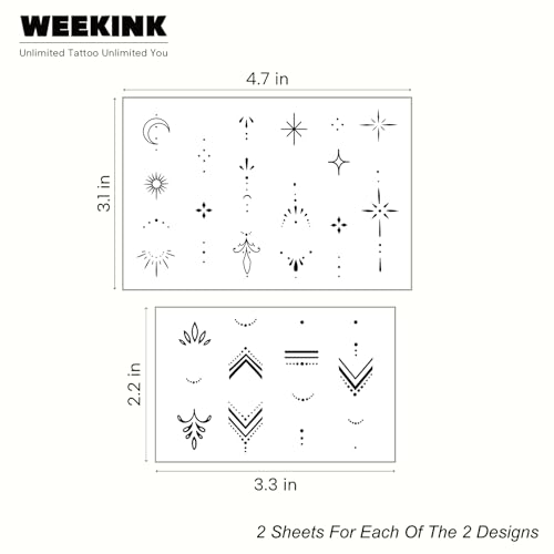 4 Sheets Minimalist Finger Ring Tattoos for Women ? Tiny Sparkle, Moon & Star Designs, Elegant Line Art, Semi-Permanent Real-Looking Tattoos for Hands