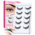 EMEDA Self Adhesive Eyelashes Preglued Glueless -Natural Look No Glue Eyelashes 14mm Natural Cat Eye Glueless No Glue Needed Reusable Stick on False Strip Lashes (879 with Tweezers)