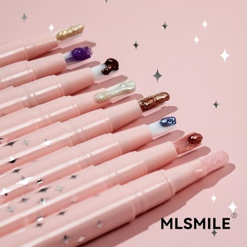 4 Colors Shimmer Liquid Eyeshadow, Glitter Liquid Eyeshadow with Brush, Long Lasting Brightener Eyeshadow Makeup, Sparkle Eyeshadow Stick for Lip and Cheek (1234#)