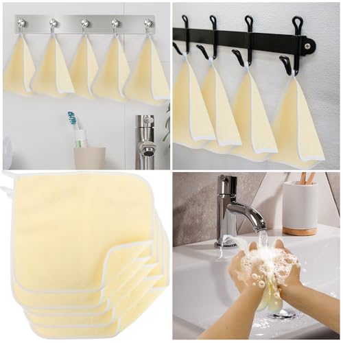 Exfoliating Washcloth,5 Pack Wash Cloths for Showering,Loofah Exfoliating Body Scrubber Exfoliator,Face Wash Scrubber,Body Scrubbers for Use in Shower,Wash Rags for Body,White Frame Exfoliating Towel