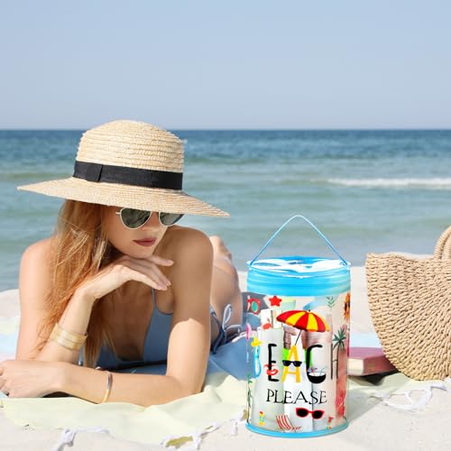 2 Pcs Clear Beach Lotion Bag Toiletry Pouch Beach Ocean Gifts Travel Makeup Cylinder Waterproof Portable Cosmetic Bag for Women Girl Sunscreen Hawaiian Party Favor with Handle Zipper