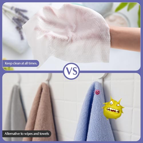 Disposable Face Towel Cloth for Washing, Thicker Disposable Face Cleaning Towelettes for Women Soft Towel for Cleanser Office Travel Makeup Remove