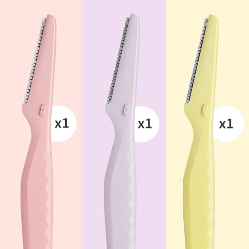 Tinkle Everglow Dermaplane Razor (3 ct), Eyebrow Razor & Face Razors for Women, Peach Fuzz Remover, Dermaplaning Tool, Stainless Steel Blades, Stocking Stuffers