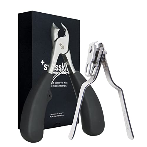 Swissklip Heavy Duty Toenail Clippers for Seniors Thick Toenails I Professional Nail Clippers for Ingrown Toenail I nail clippers for men I well suited as finger nail clippers adult