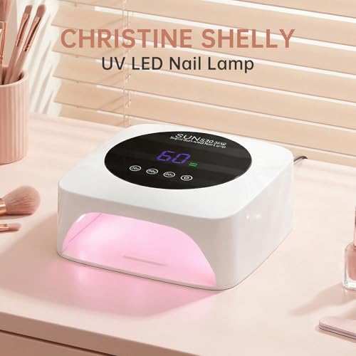 UV Nail Lamp 96W Rechargeable LED Gel Curing Lamp, Cordless Nail Dryer Gel Polish Light with Large LCD Display, with 3 Timer Setting Auto Sensor for Salon and Home (White)