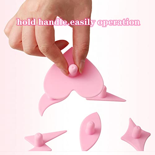9pcs Pubic Hair Trimmer Stencil,Bikini Shaving Model,Private Area Style Shape Tool,Pube Clipping Template,Charming Intimate Part Pattern,Softly Rubber,Handle Design