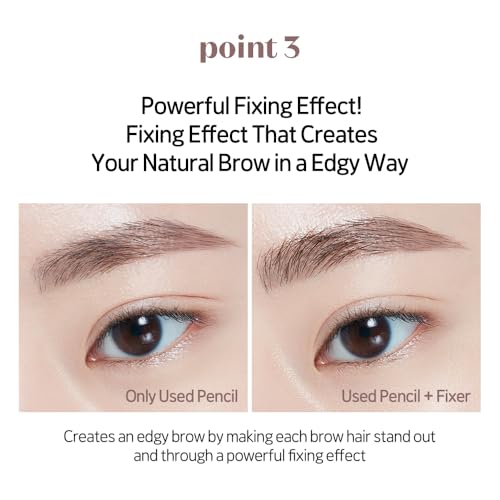 ETUDE Bare Edge Brow Pencil, Eyebrow Pencil, Slim 3D Hexagon, Natural Looking, Korean Makeup, Beauty, Grey Brown (0.003 Ounce)