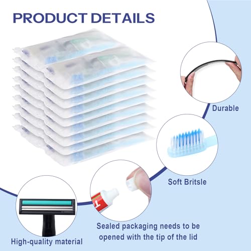 Pack of 10 Travel Size Toiletries Kit Individually Packed,Personal Hygiene Kit for Men Homeless Care Package Supplies Bulk