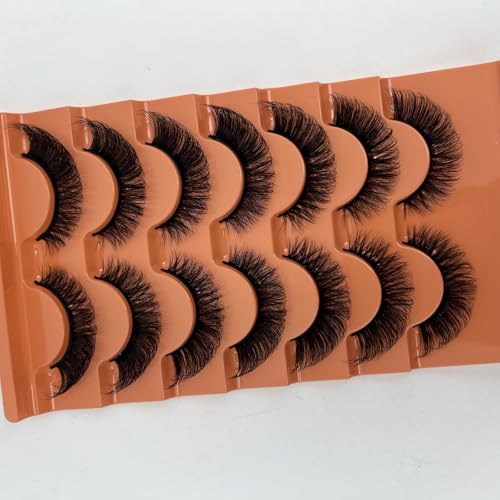 D Curl Lashes Fluffy Cat Eye Faux Mink Lashes Strip Lashes That Look Like Extension Soft 3D Volume False Eyelashes Pack