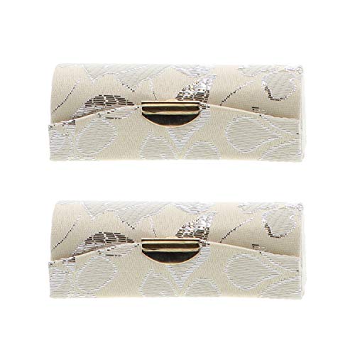 Pale Yellow Elegant Ladies Lipstick Case with Mirror Purse Holder Set of 2