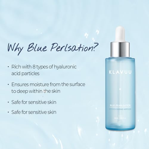 BLUE PEARLSATION 8 Hydra Marine Ampoule - Enriched with Hyaluronic Acid for Dual-Layered Skin Hydration & Panthenol Nourishment - Ideal for Sensitive Skin Types ? 1.69 floz