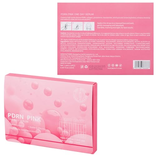 Pink One Day Serum, High-Purity Salmon PDRN, Ultra Hydrating Serum, Non-greasy Formula for Face Brightening, Hydrating, Evens Tone, Smooths Fine Lines (0.05 fl.oz x 10e)