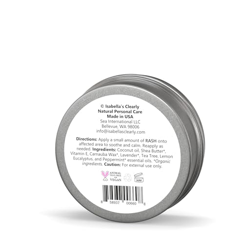 Isabella's Clearly RASH Soothing Skin Balm | Intensive Moisturizing Balm for Dry, Irritated & Compromised Skin | Natural, Vegan, Cruelty Free, Made in USA (1.6 Oz, 1, Count)