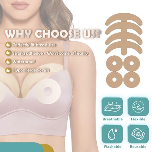 Silicone Scar Sheets for Breast, 8 Pieces Of Reusable Silicone Breast Scar Sheets, Effective Postoperative Scar Healing Solution, Promote Healing, Reduce Scar Appearance, Scar Care