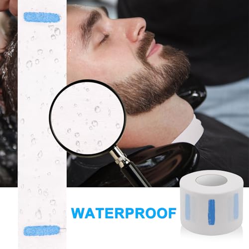 NICEMOVIC 5 Rolls Disposable Barber Paper Neck Strips Barber Accessories, Professional Barber Supplies Stretchy Paper Neck Strips for Salon Haircut Styling