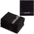 Black Makeup Remover Cloth Towels ? Set of 6 Facial Makeup Eraser Towels 13" x 13" ? Made in Turkey ? Ultra Soft 100% Cotton ? Chic Black Color ? Beautiful Design ? Gentle & Safe on Skin