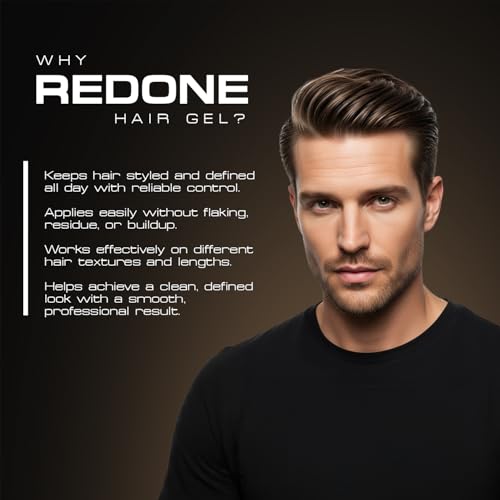 Redone Argan Hair Gel 13.5 fl oz (400ml) | Strong Hold Styling Gel for Men & Women | Argan Oil Infused Hair Gel for Curly, Slick Back & Natural Styles | High Shine, Eco-Friendly Formula