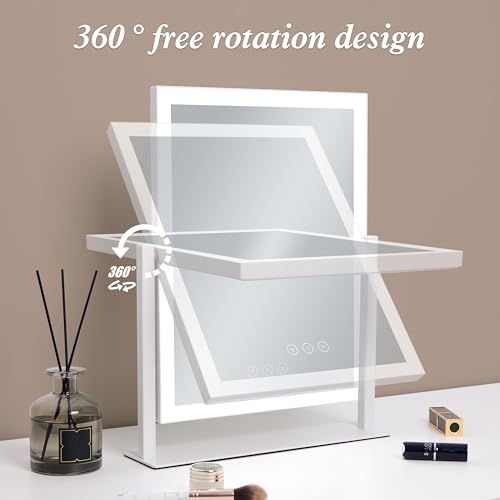 Yumelivi Vanity Mirror Three Color Lighting Modes,Smart Touch Control,Lighted Makeup Mirorr for Vanity Bedroom, Dressing Room