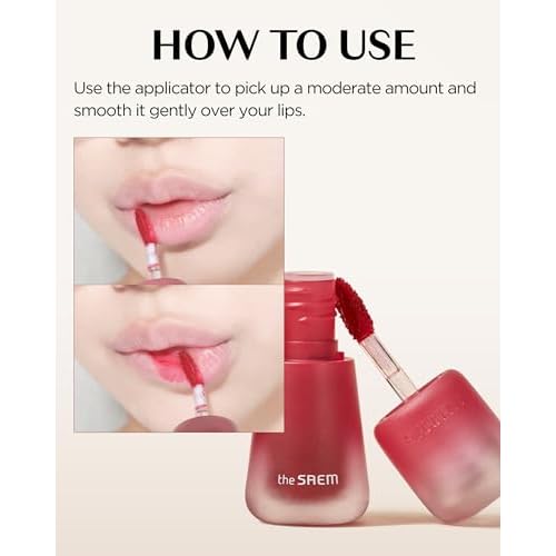 THESAEM Saemmy's Crema Velvet Tint - 01 Caramel Whip Nude Beige - Korean Velvet Lip Tint Creamy Comfort Plumping Formula - Blurred Finish Long-Lasting Smooth Lips, 0.14 fl.oz.