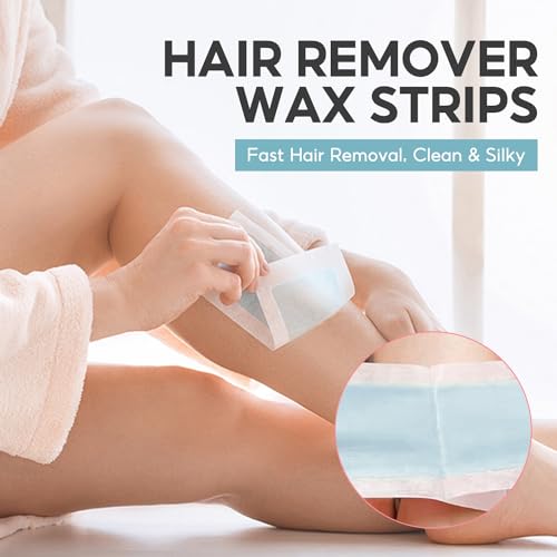 SUMAX Wax Strips Bikini Hair Removal, 40 Face Wax Strips for Women, Waxing Strips Body Hair Removal, 20 Double Sided Bikini Line Wax Strips with 6 Oil Wipes for Women All Skin Types, Blue