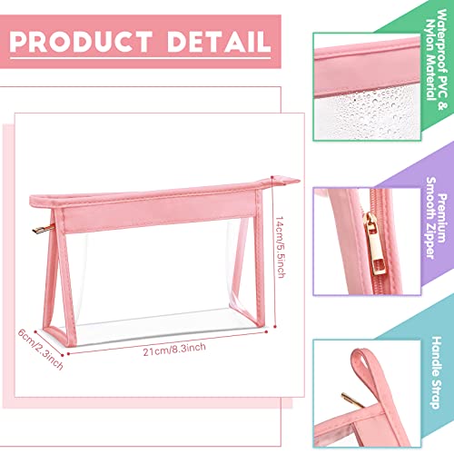 Chunful 10 Pack Clear Makeup Bags Bulk, TSA Approved Toiletry Bag, Clear Cosmetic Toiletries Pouch with Zipper, PVC Waterproof Cosmetic Pouch for Women and Men