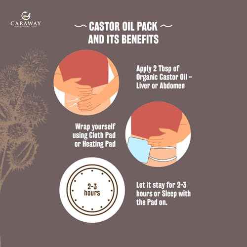 CARAWAY Cold Pressed Pure Castor Oil ? Indian Handmade | Therapeutic Grade | Edible | For Liver Detox, Hair Growth, Eyelashes, Skin, Constipation & Joint Pain | Glass Bottle ? 236ml
