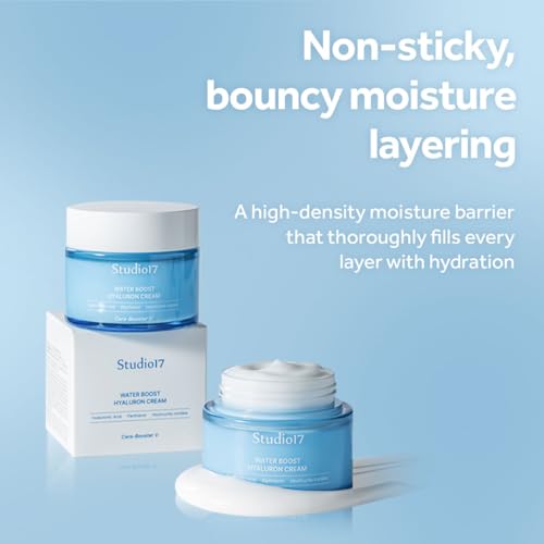 Waterboost Hyaluronic Acid Cream 2.7 fl.oz. Korean Face Moisturizer with Cera-Booster V(Centella Asiatica) for Better Soothing Effect. Oat and Panthenol Included for Full Moisturizing