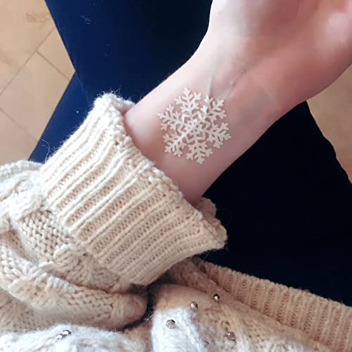 WINTER WONDERLAND VARIETY SET from FlashTattoos features 25 assorted holiday-inspired premium waterproof metallic gold & silver jewelry temporary foil party tattoos - Party Supplies