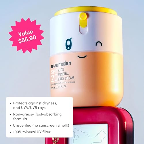 Evereden Kids Healthy Morning Duo: Clean & Vegan Skin Care Bundle | Kids Skin Care Cloud Face Wash + SPF 20 Mineral Face Cream | Non-Toxic | Non-Comedogenic | Fun | Easy-to-Use Skincare for Toddlers