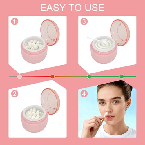 Nose Wax Kit for Men ? 50g Nose & Ear Hair Removal Wax, USB Fast Heat, Smart Temp, 10 Sticks, Painless & Easy Grooming Kit with Full Accessories (Pink)