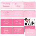 Hsei 20 Pcs Pink Christian Galentines Gift for Women Bulk Religious Cosmetic Bags with Zipper Inspirational Bible Verse Pencil Pouch Makeup Bags for Travel Women Mother Sister Galentine's Day Church