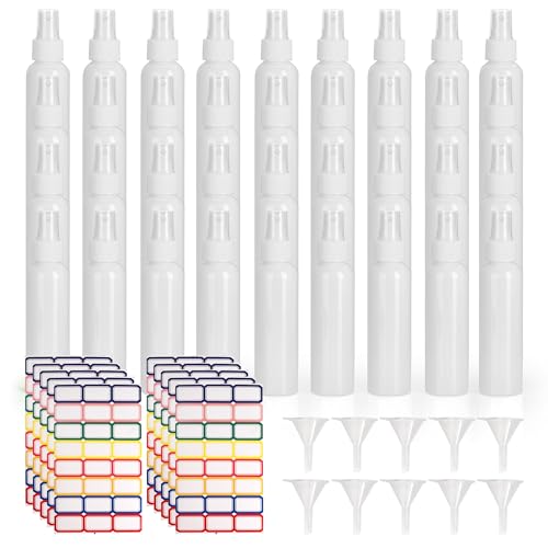 36 Pack White Small Spray Bottles 4 oz/120 ml Plastic Spray Bottles, Fine Mist Empty Small Travel Spray Bottle, Refillable Mini Sprayer Empty Bottle Bulk with Funnels and Labels