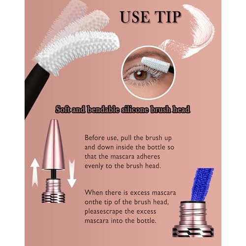 Colored Waterproof Mascara Set for Eyelashes,2PCS White Black Long Lasting Lash Mascara Volume and Length,Voluminzing Curling 5D Silk Fiber Eyelashes Women Eye Makeup Cosplay Party Use