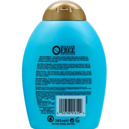 OGX Renewing + Argan Oil of Morocco Conditioner, Repair Conditioner & Argan Oil Helps Strengthen & Repair Dry, Damaged Hair, Paraben-Free, Sulfate-Free Surfactants, 13 fl. oz (Pack of 2)