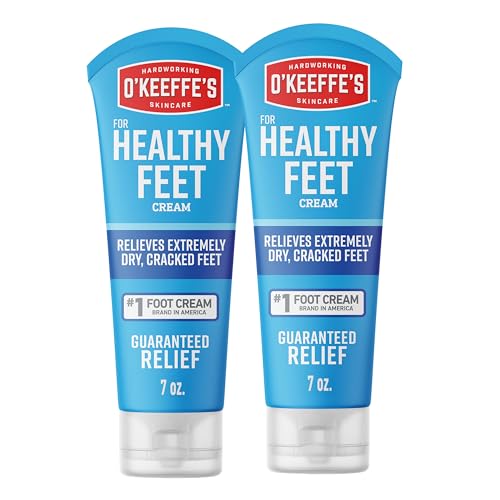 O'Keeffe's for Healthy Feet Foot Cream - 7 oz Tube (2 Pack) - Guaranteed Relief for Extremely Cracked, Dry Feet, Repairing Skincare, Instantly Boosts and Retains Moisture Levels