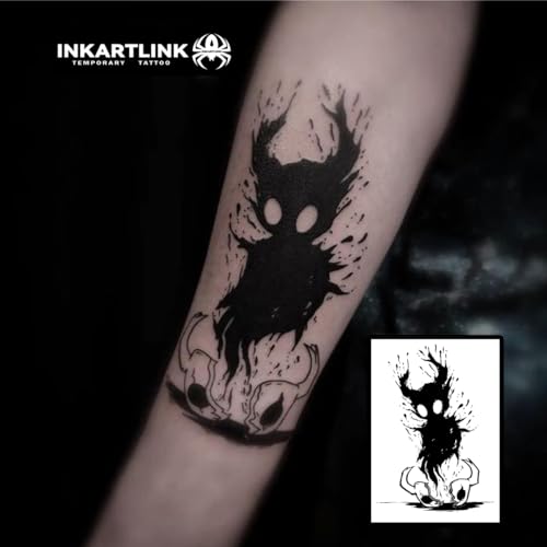 INKARTLINK Temporary Tattoos, Semi Permanent Tattoos, Adult Art Designs, Waterproof Temporary Tattoos, Party Favors, Tattoo Stickers Realistic, No Adhesive, Lasts 1-2 Weeks (The Devil Is Out of Body)