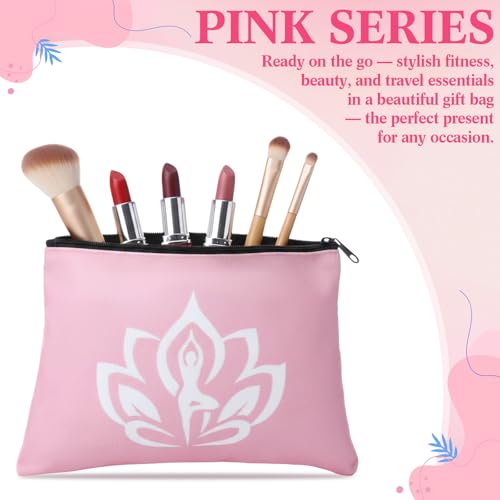 42 Pcs Bridesmaid Proposal Gifts Pink Gifts Set of 6 Include Cosmetic Bags Tumbler Hair Ties Cooling Towels Yoga Socks Resistance Bands and Gift Bags for Bridal Shower Bachelorette Party