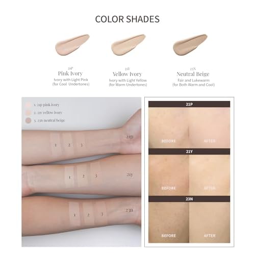 Heart Percent Dote on Mood Layer Cushion SPF 50+/PA+++ with Refill, Satin Glow Silky Flawless Finish Full Coverage Advanced Skincare Foundation (#21Y)