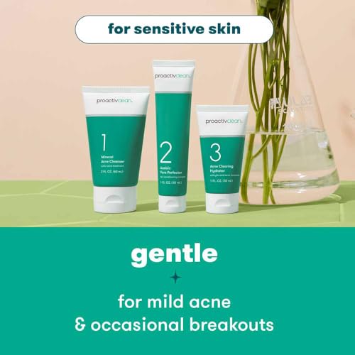 Proactiv Clean 3 Step Acne Routine w/ Pimple Patches- Sulfur Acne Treatment Cleanser, Azelaic Acid Serum, and Facial Moisturizer for Sensitive, Acne-Prone Skin- 30 Day Acne Kit with Pimple Patches