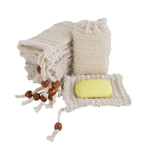 36 Pack Soap Saver Bags, Natural Cotton Linen Soap Pouch Mesh with Drawstring, Exfoliating Shower Bar Soap Holder for Bath Foaming and Drying Scrubber