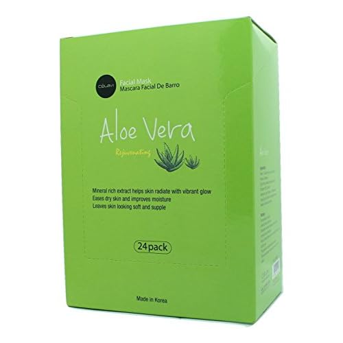 Celavi Essence Facial Mask Paper Sheet Korea Skin Care Moisturizing 24 Pack (Aloe Vera)