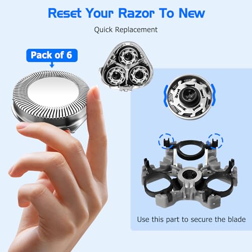 SH30/HQ8 Replacement Heads for Series 1000/2000/3000/PTxxx/ATxxx/HQ7xxx/HQ8xxx Razors ? Upgraded Compatibility, 6-Pack